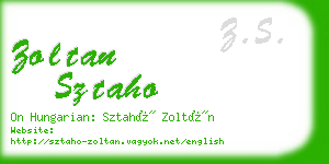 zoltan sztaho business card